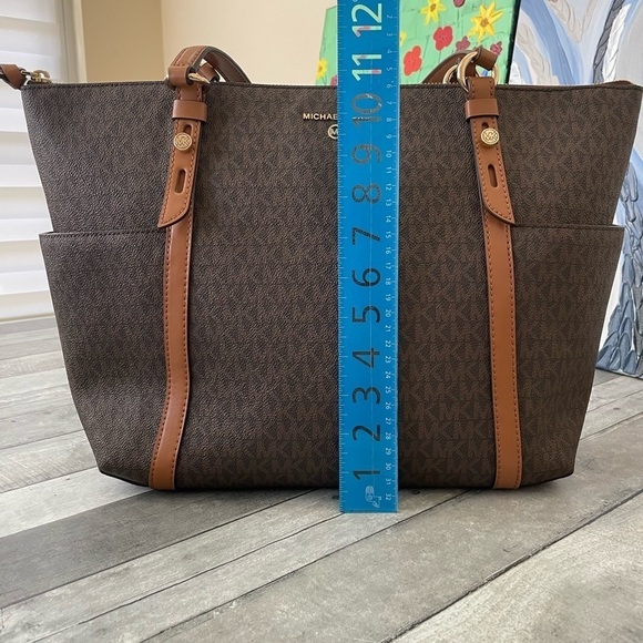 MICHAEL KORS woman’s Signature Canvas Large Tote Shoulder Bag Women Leather - Picture 10 of 10